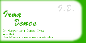 irma dencs business card